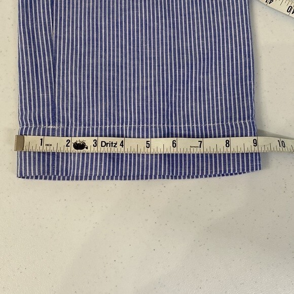 Talbots Easy Drawstring Stripe Pant Linen Cotton Coastal Loose Fit Comfy Airy - Picture 14 of 16